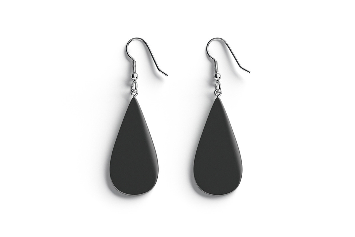 Black Drop Earring Jewelry 3D Model, an Object 3D Model by rebrandy (Photo 3 of 9)