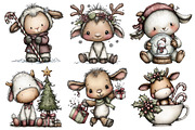 Whimsical Christmas Goat Clipart, an Illustration by Pixels.Craft (Thumbnail 5 of 6)