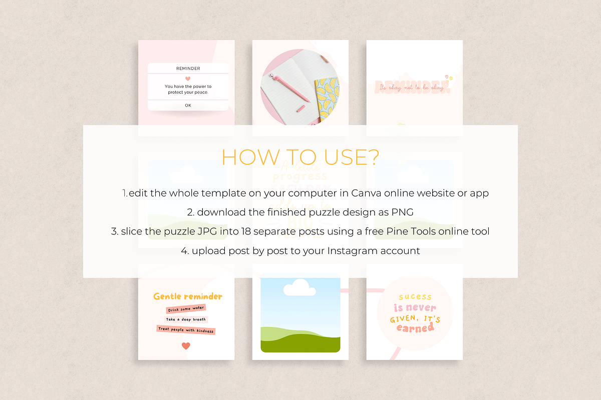 Bright Instagram Puzzle Canva, a Social Media Template by Hellohastore (Photo 5 of 9)