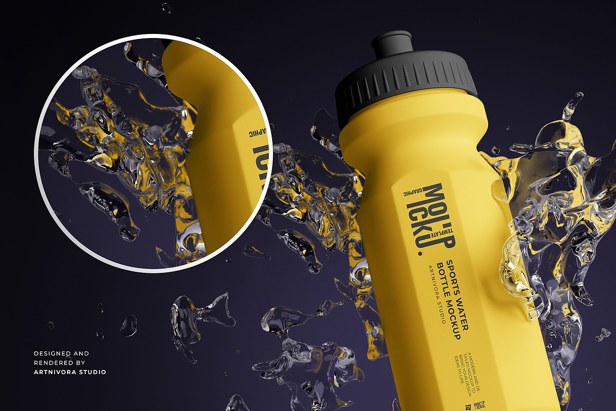 Sports Water Bottle Mockup, a Packaging Mockup by Artnivora.Std (Photo 6 of 6)