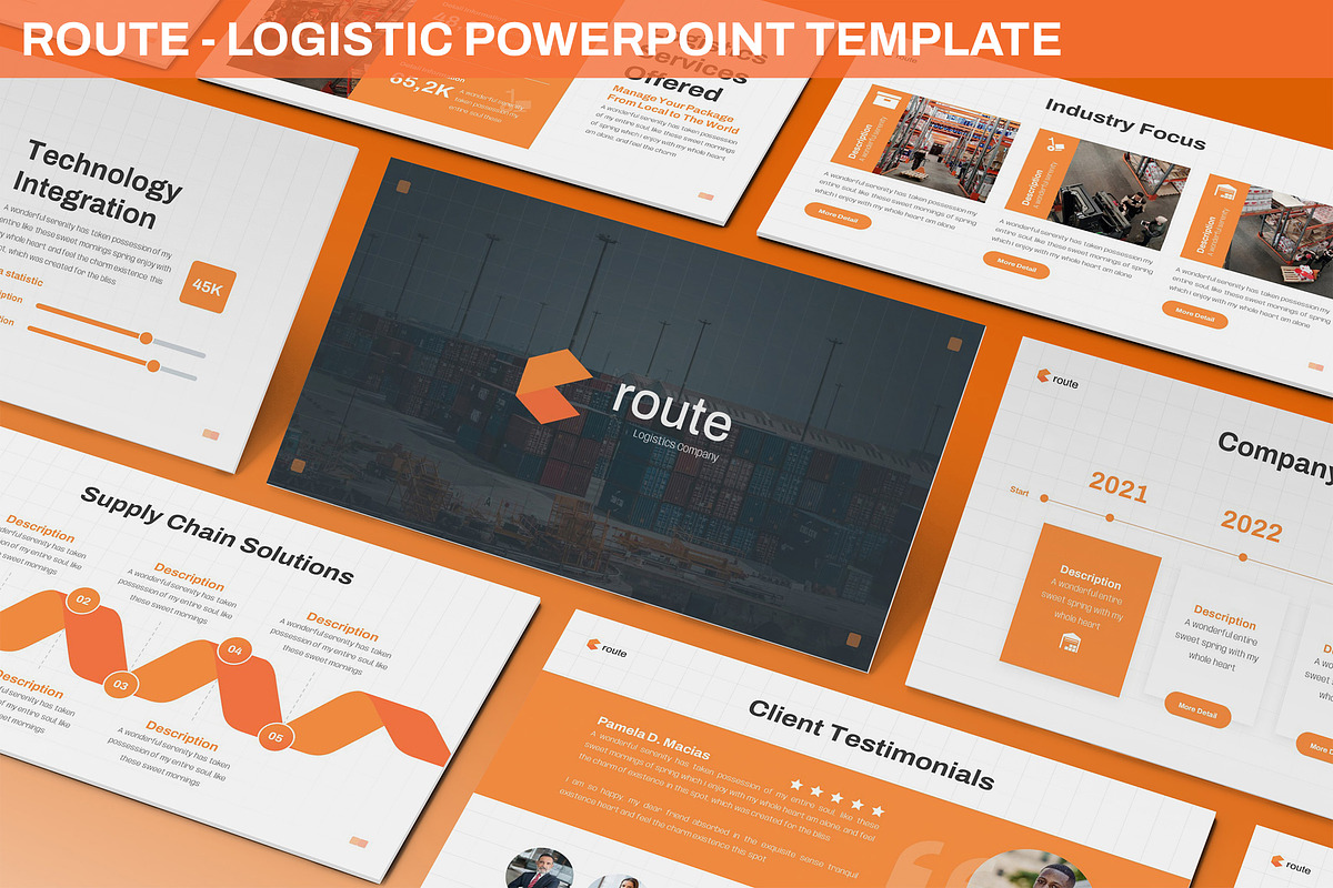 Route - Logistic Powerpoint Template, a Presentation Template by SlideFactory (Photo 1 of 4)