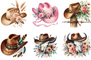 Cowboy Hat Boho Clipart, an Illustration by DreamArtGraphic (Thumbnail 5 of 6)