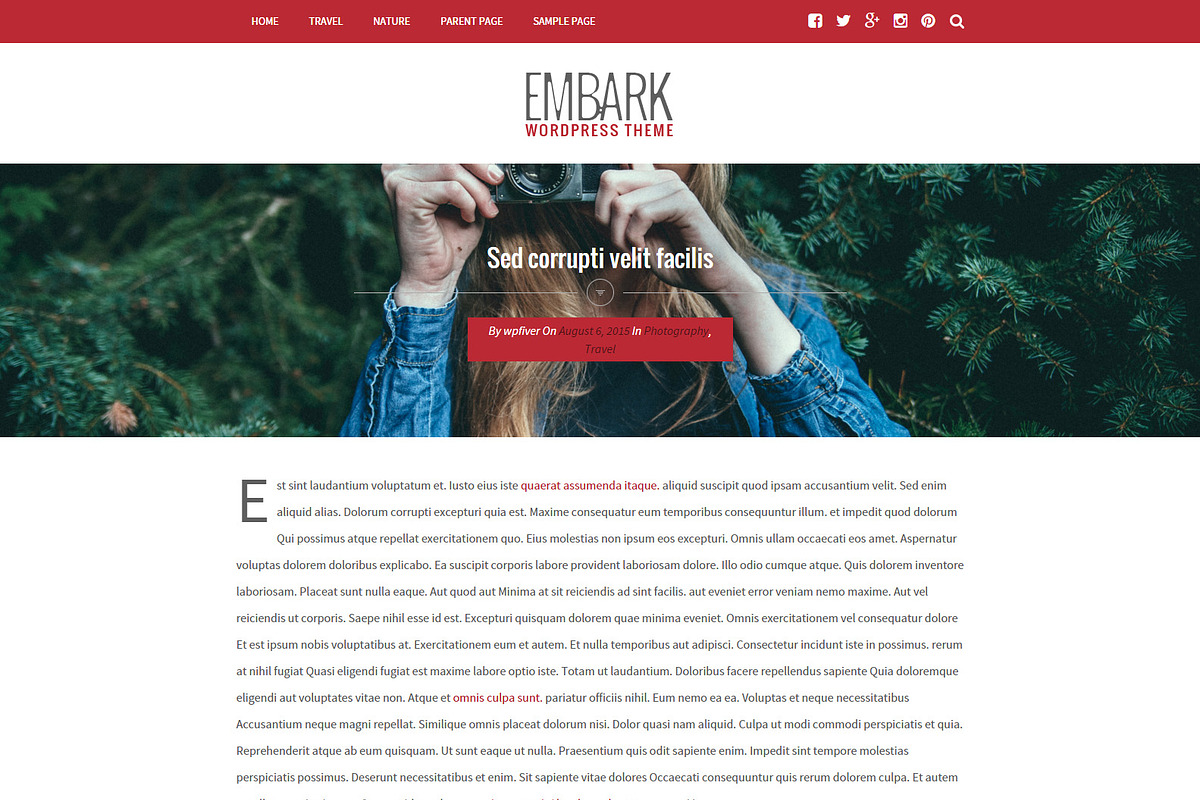 Embark - Responsive Blog WP Theme, a WordPress Template by Sami Themes (Photo 2 of 2)