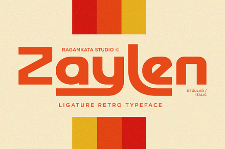 Zaylen - Ligature Retro Font, a Sans Serif Font by RagamKata
