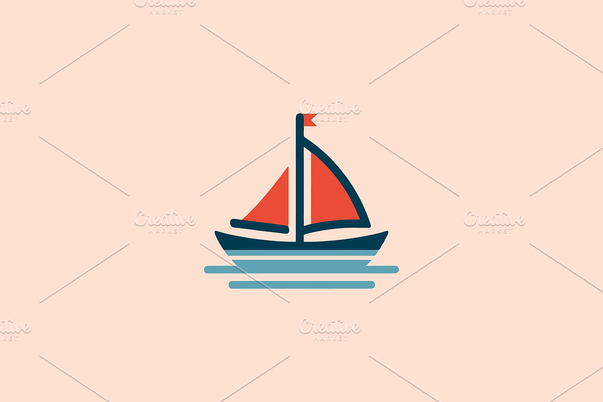 Sailboat Nautical Graphic Asset, a Branding & Logo Template by Vectorium Studio
