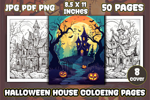 Halloween House Coloring Pages