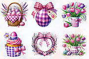 Pink Easter Gingham Clipart, an Illustration by RobertsArt (Thumbnail 2 of 7)
