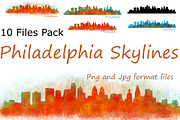 10 x Files Pack Philadelphia Skyline, an Illustration by HQPhoto Store (Thumbnail 1 of 6)