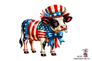 4th of July Cute Cow PNG Bundle, an Illustration by Clipart Bloom (Thumbnail 7 of 11)