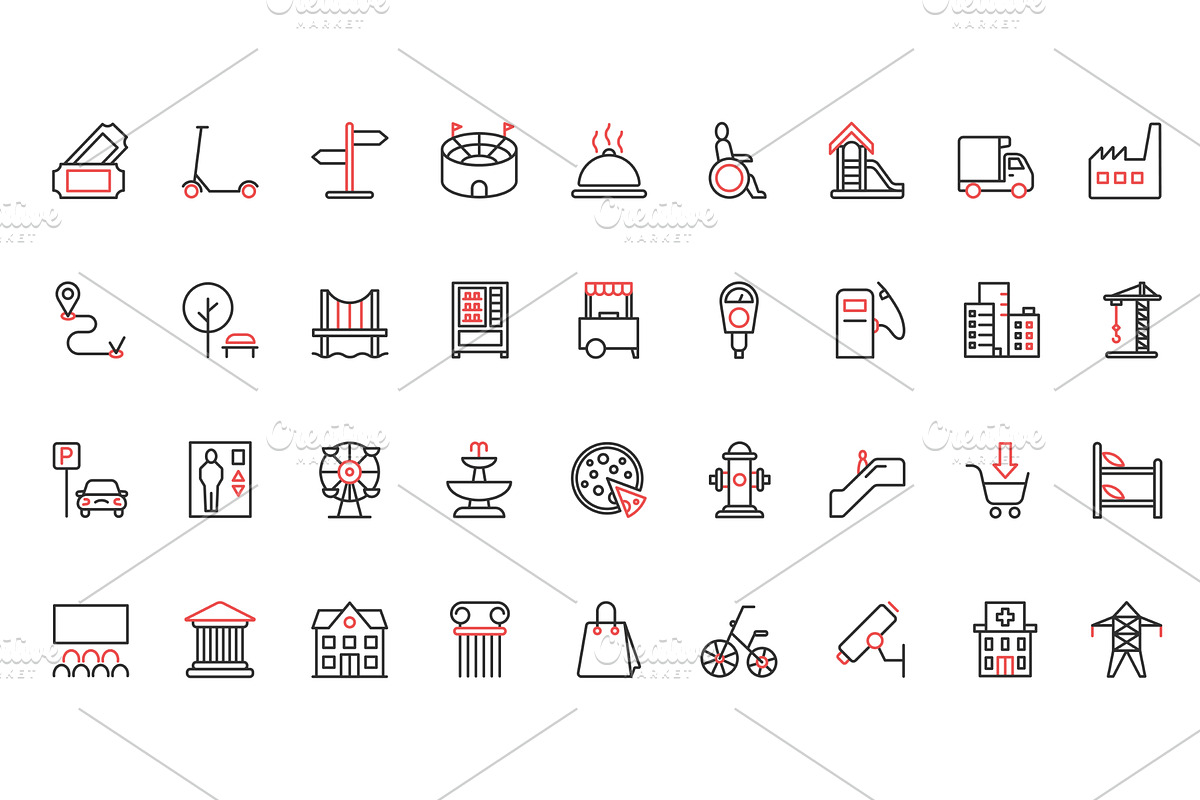 Construction icons, a Transportation Illustration by Lemberg Vector