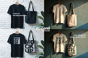 T-Shirt & Tote Bag Mockups, an Apparel Mockup by BMACHINA Labs. (Thumbnail 2 of 6)