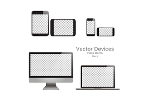 Set realistic vector devices. Respon, a Books & Magazine Mockup by VIVAT Design Studio
