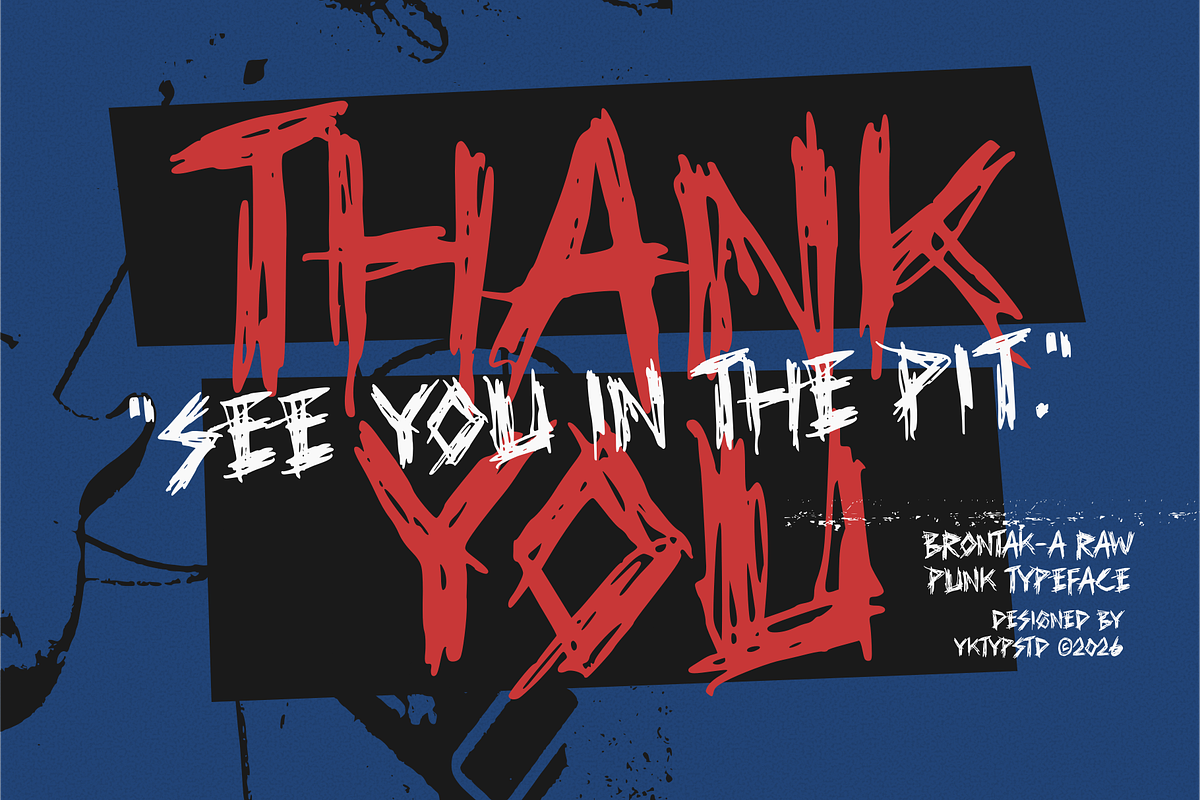 Brontak - A Raw Punk Typeface, a Handwritten Font by Yktypstd (Photo 8 of 8)