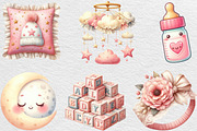 Blush Pink Ivory Baby Nursery Clipar, an Illustration by Black Bird Studio (Thumbnail 3 of 4)
