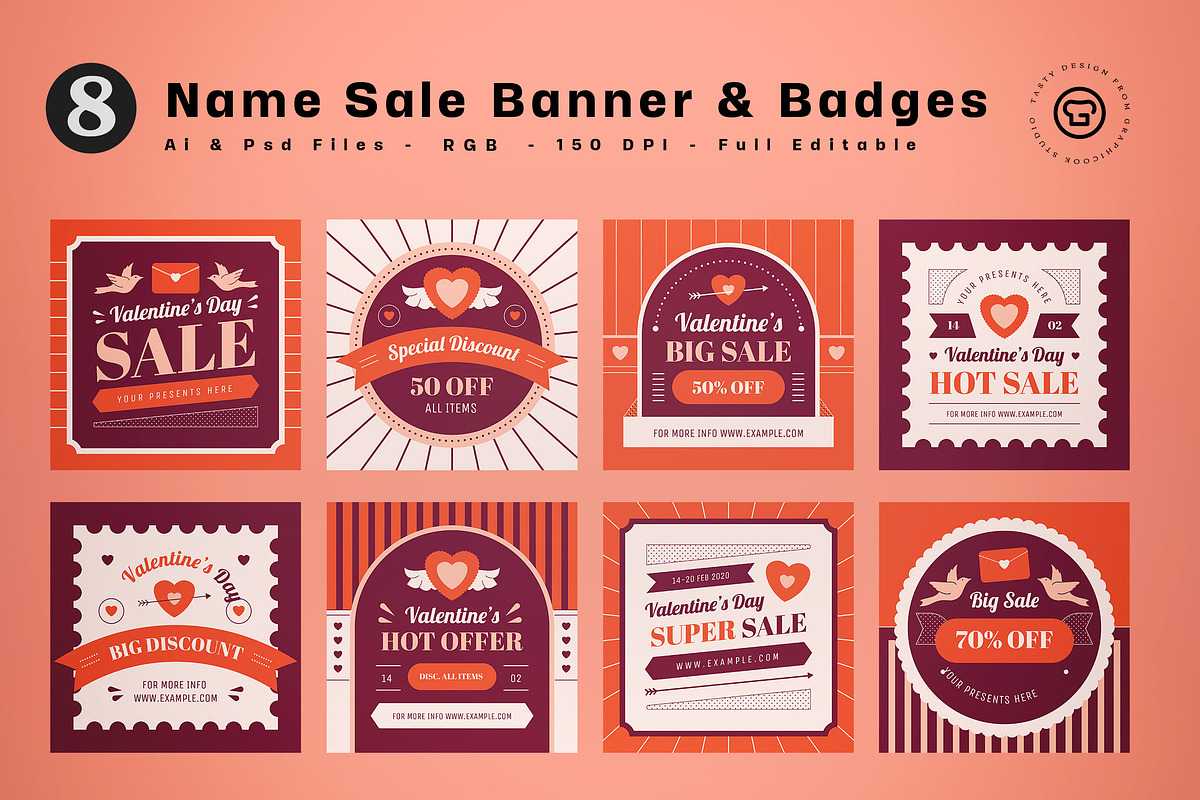 Valentine Sale Banner, an UI Kit Template by graphicook (Photo 1 of 5)