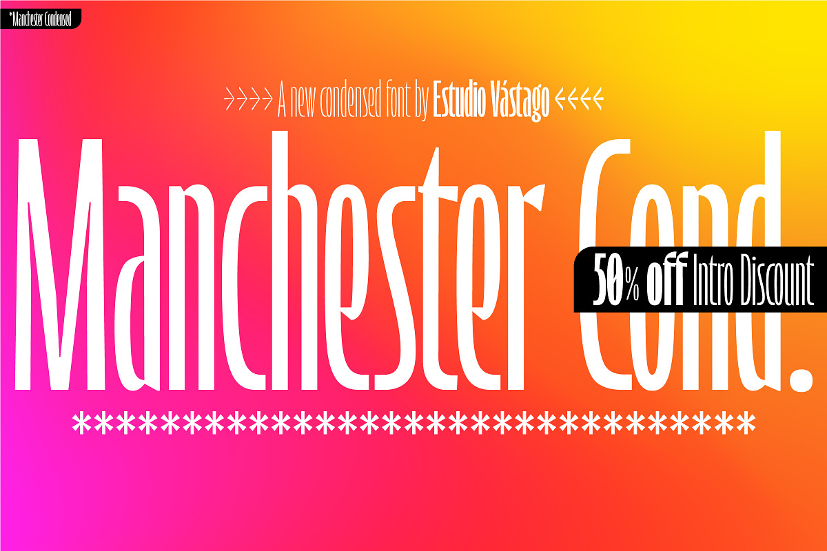 Manchester Condensed Variable, a Sans Serif Font by Vastago Studio (Photo 1 of 17)