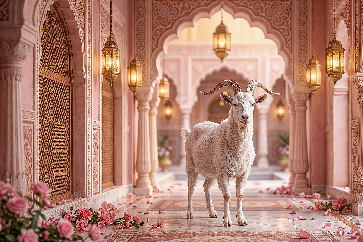 Majestic Goat Palace Backgrounds, an Animal Illustration by StockVerse Creative (Photo 3 of 4)