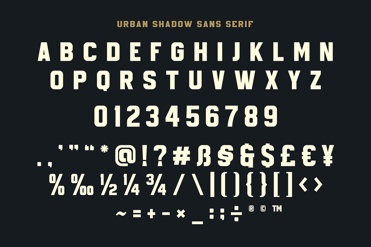 Urban Shadow a Modern Sport Font, a Sans Serif Font by Blankids Studio (Photo 5 of 13)