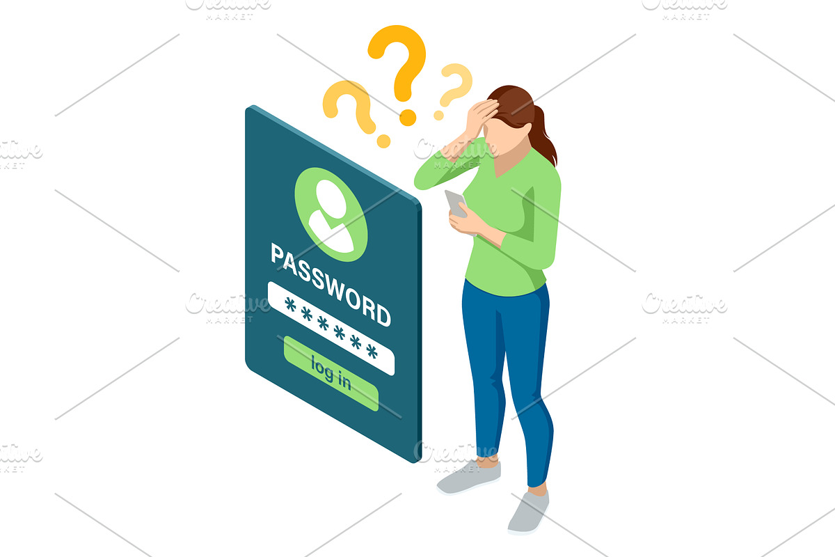 Isometric data access with confused, a Technology Illustration by Golden Sikorka