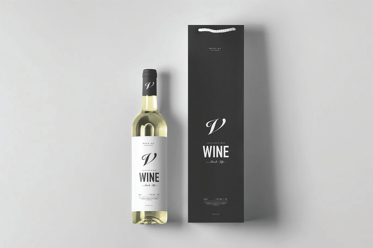 Wine Bag & Bottle Mock-up, a Packaging Mockup by DesignRushMarket (Photo 2 of 2)