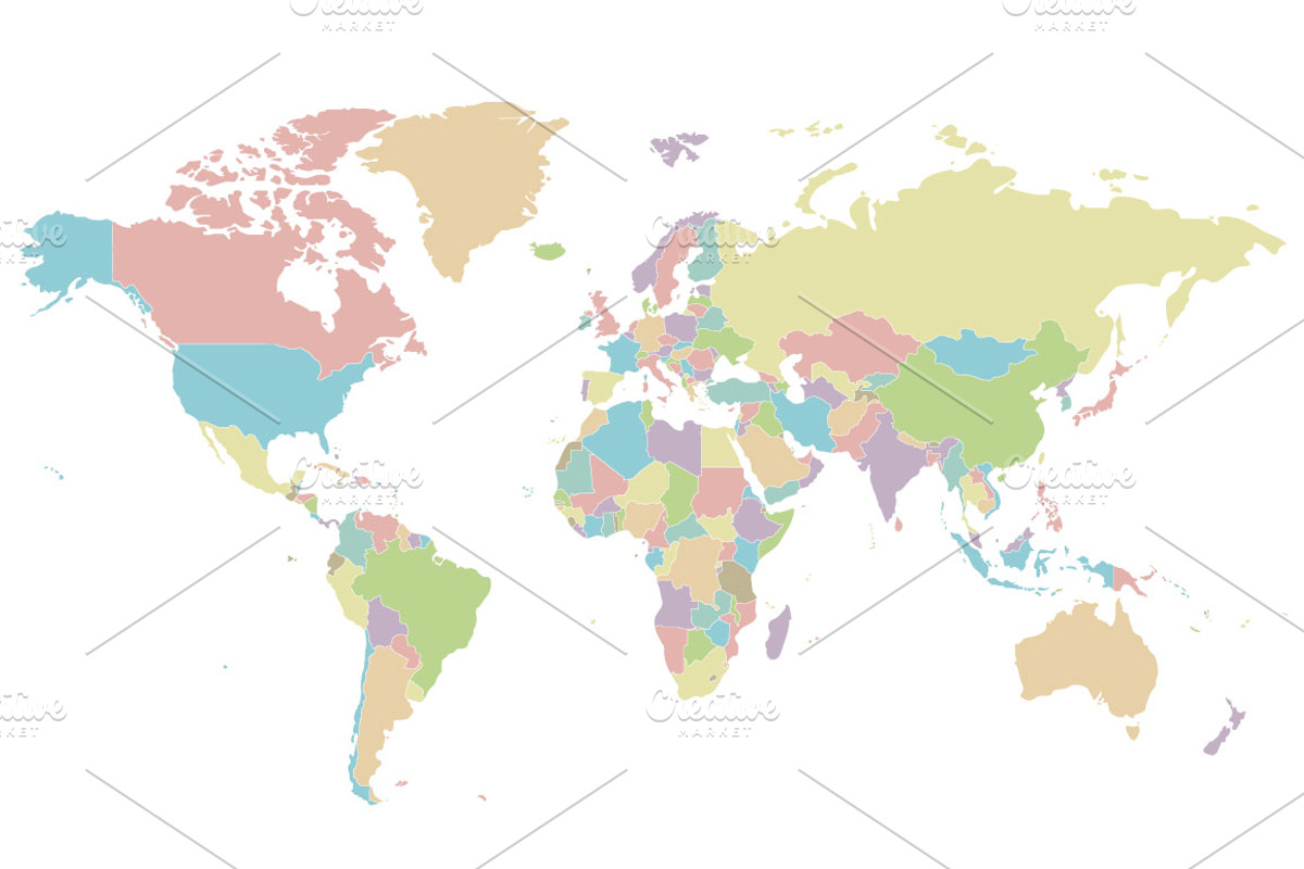 8x Colorful World Maps, an Education Illustration by asantosg (Photo 8 of 8)