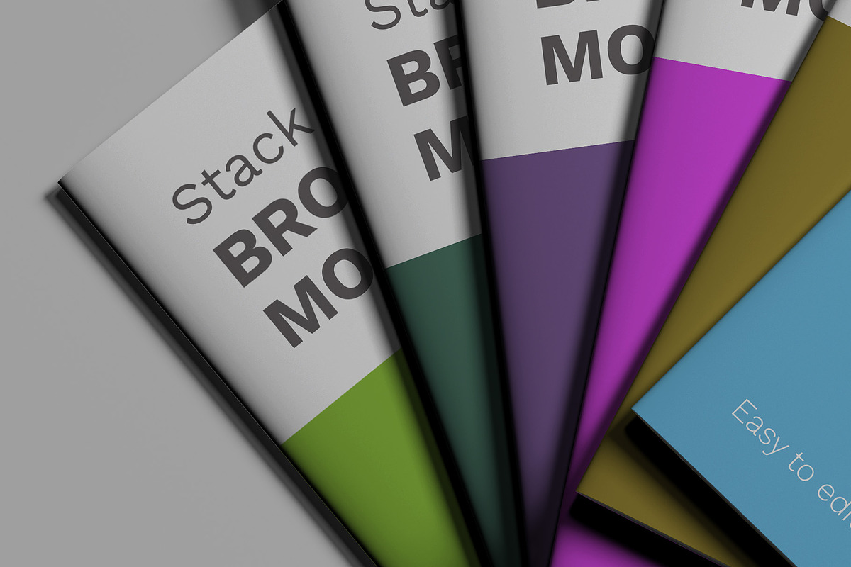 Stacked Brochure Mockup Kit 11 Views, a Books & Magazine Mockup by Illusiongraphic (Photo 26 of 28)