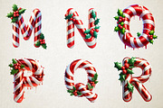 Candy Cane Christmas Alphabet, an Illustration by RobertsArt (Thumbnail 4 of 7)