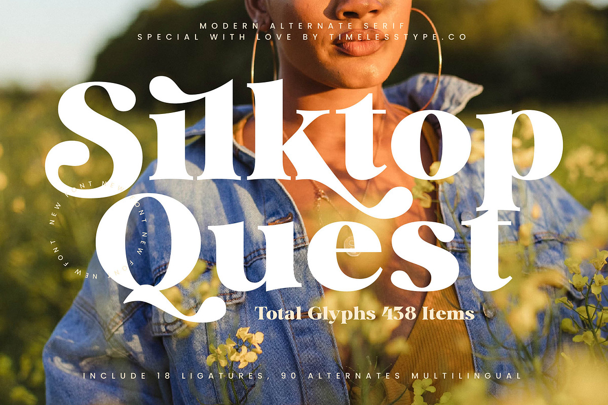 Silktop Quest Modern Serif Font, a Serif Font by timelesstype.co (Photo 1 of 20)