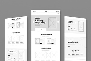 Modern ECommerce Website Wireframe, a Wireframe Template by MightyDesign