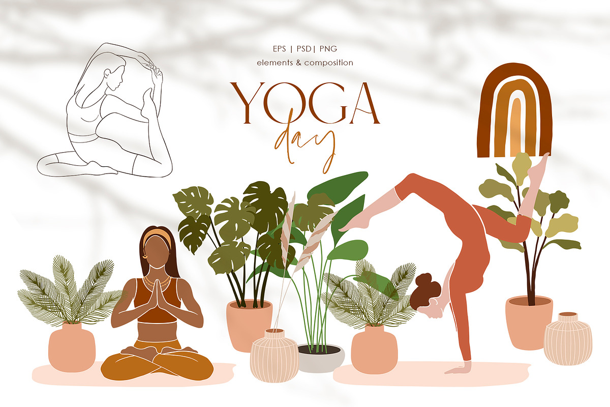 Yoga Day - Graphic Collection, an Illustration by PatrushevaYana (Photo 1 of 7)