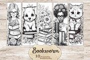 Coloring Bookmarks Printable, a Person Illustration by GlamArtZhanna (Thumbnail 1 of 3)