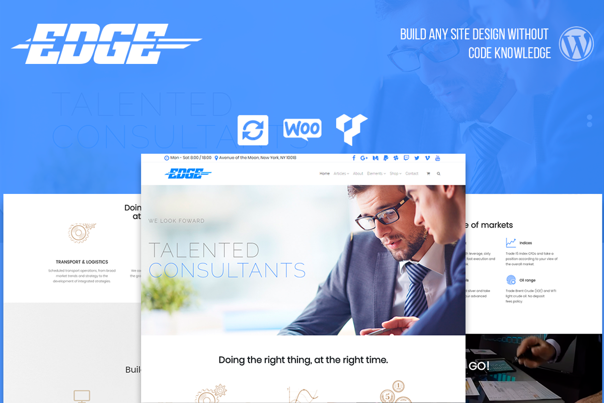 Edge Business WordPress Theme, a WordPress Template by Visualmodo (Photo 2 of 18)