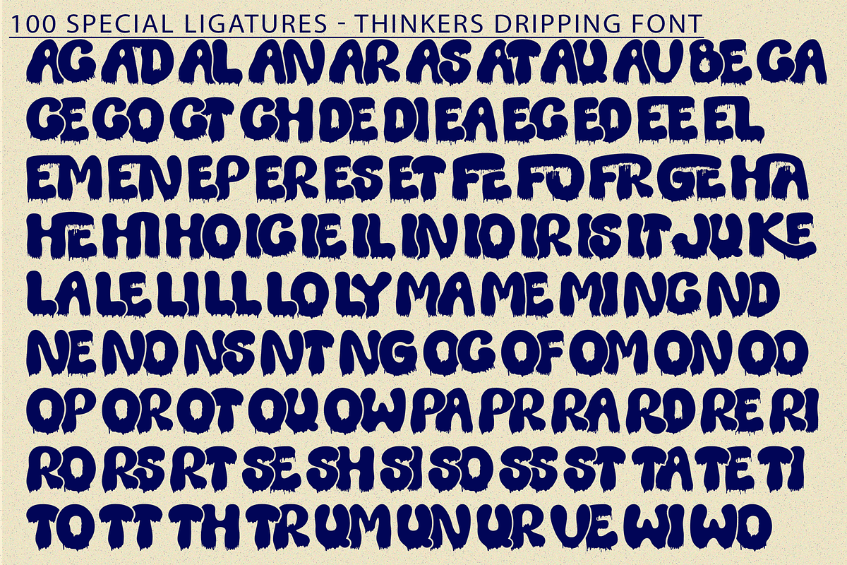 Thinkers Dripping Font, a Script Font by 177Studio (Photo 7 of 8)