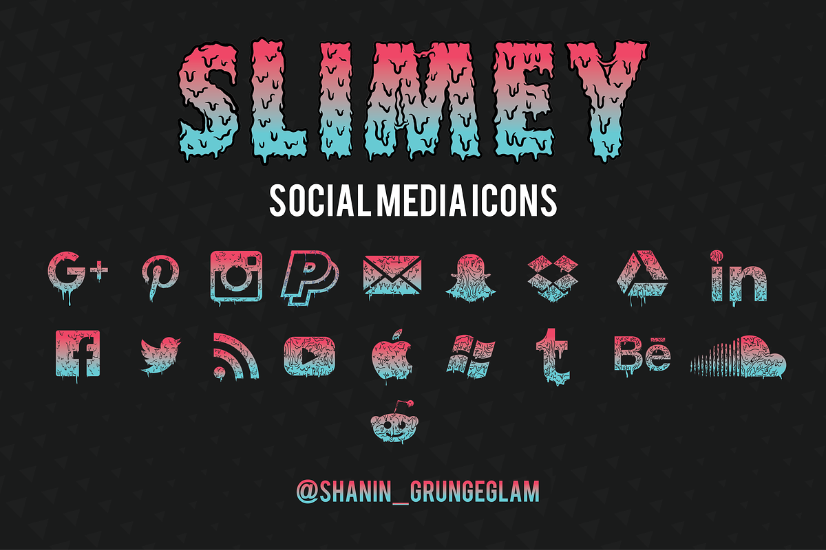 Slimey Social Media Icons, an Icon by Aurum Creative (Photo 4 of 7)