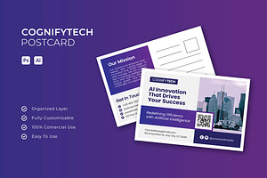 Cognifytech - Postcard, a Card Template by Esensifiksi.studio