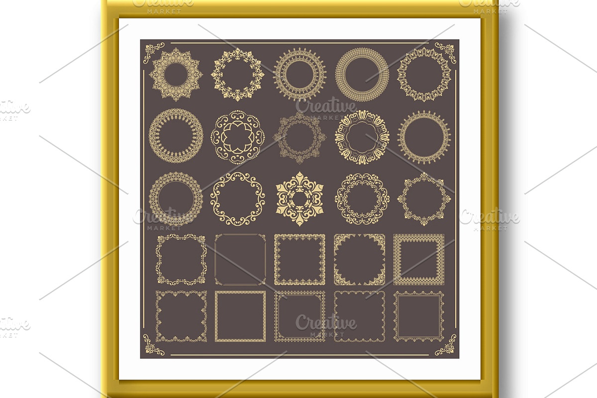 Vintage Big Set of Round Patterns, a Decorative Illustration by FineArtStudio (Photo 2 of 3)