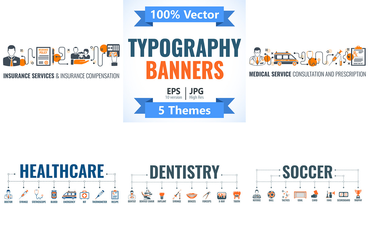 Set Typography Banners, an Education Illustration by TAlex (Photo 1 of 6)