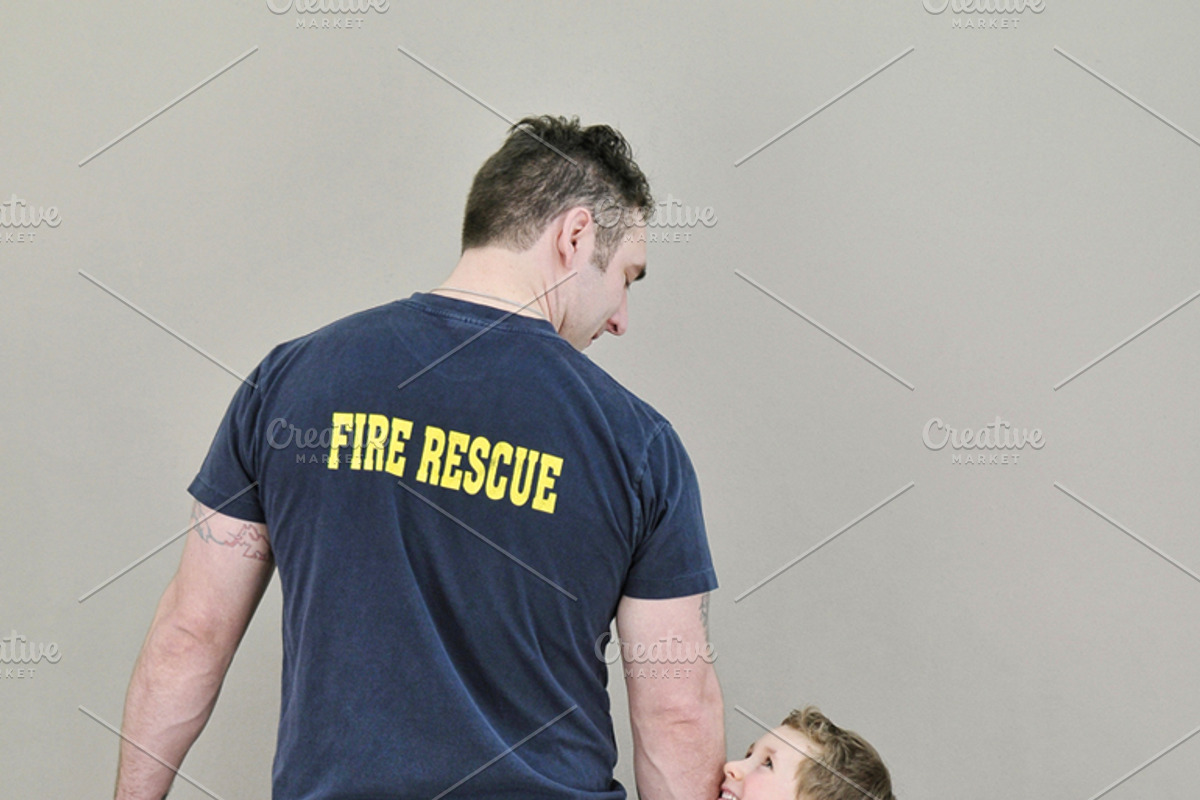 Admiration Fireman with Boy, a Templates & Theme by Carolyn Sandstrom Art (Photo 1 of 4)