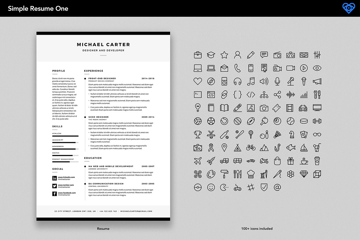 Simple Resume 1, a Resume Template by ikono.me (Photo 6 of 6)