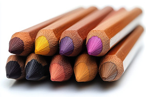 Colored pencils arranged in a vibran, a Photo by Tanuart