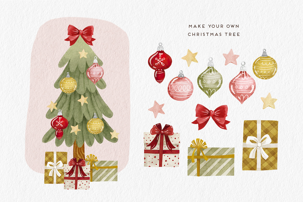 Cute Christmas Watercolor Collection, an Illustration by Point and Poem (Photo 8 of 9)
