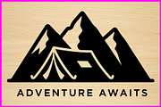 Tent and Mountain Emblem Bundle, an Object Illustration by Gfx_Store (Thumbnail 4 of 12)