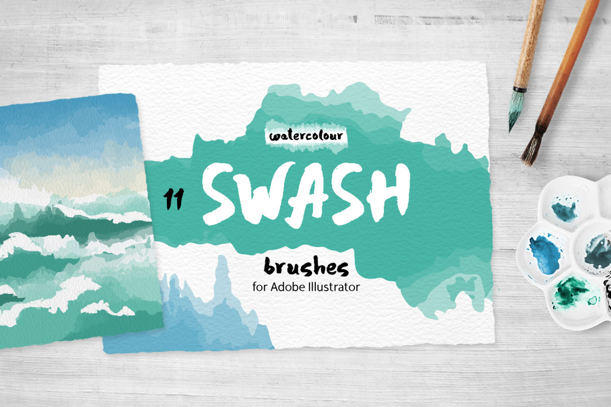 Swash Brushes for Illustrator, a Brush Add-On by Mazheika Store (Photo 1 of 6)