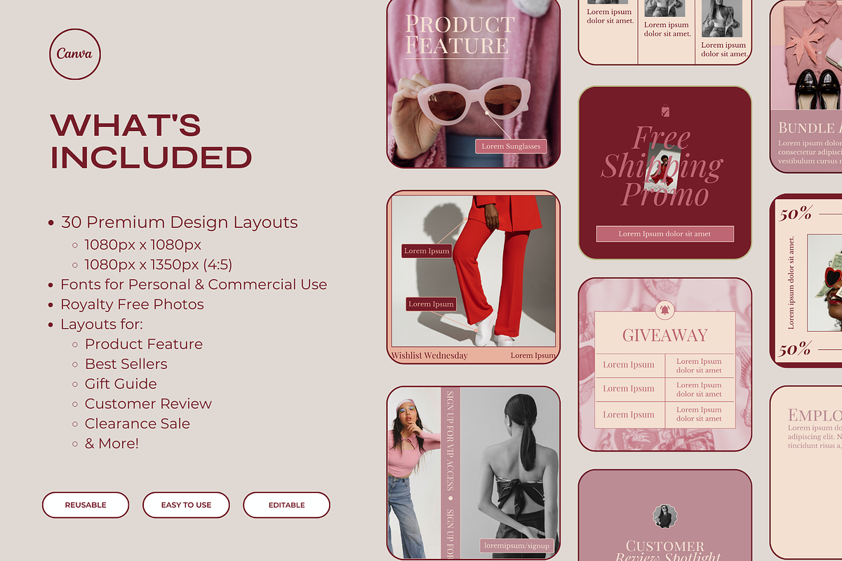 Amor | E-commerce IG Template, a Social Media Template by Artfullyours (Photo 3 of 11)