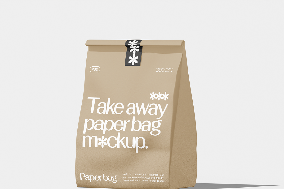 Kraft Paper Bag Mockup, a Packaging Mockup by Permadi Creative (Photo 2 of 3)
