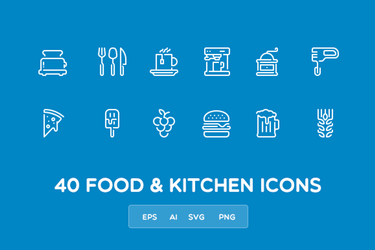 Food and kitchen icon set, an Icon by Mir store (Photo 1 of 3)