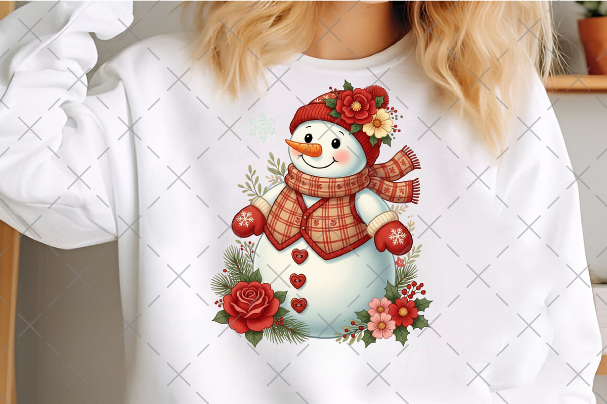Floral Snowman PNG, an Illustration by Craft Nest (Photo 5 of 6)