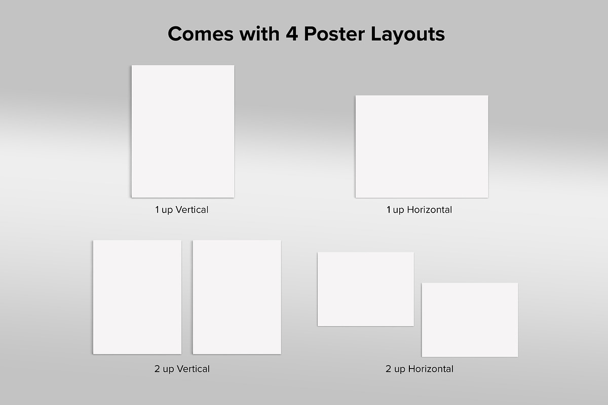 Poster Mockup Bundle with 4 Layouts, a Product Mockup by MelissaBMockups (Photo 2 of 9)