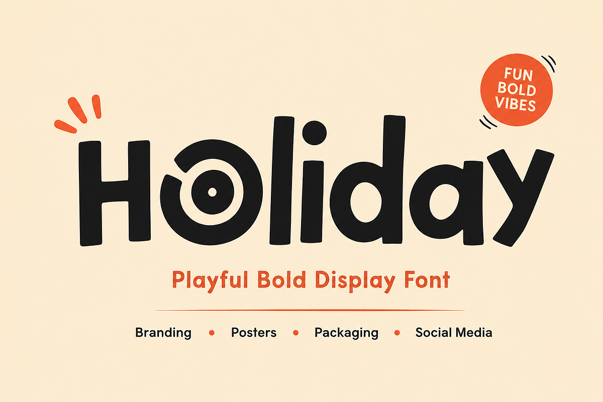 Holiday – Playful Bold Display Font, a Slab Serif Font by Wow Magic (Photo 1 of 5)