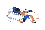 Ice hockey goalkeepers set, a Sport Illustration by PaperTrident (Thumbnail 5 of 10)